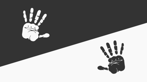 White and Black handprint