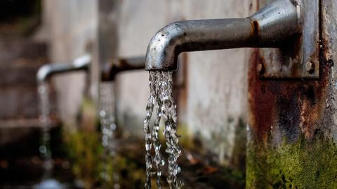 Water coming from faucet