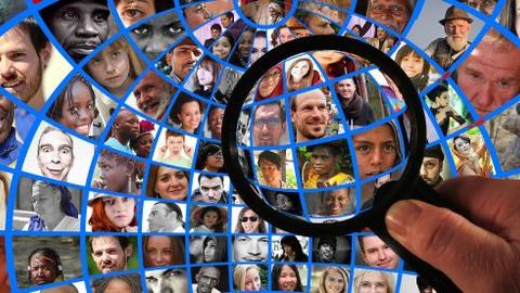 Globe and many faces